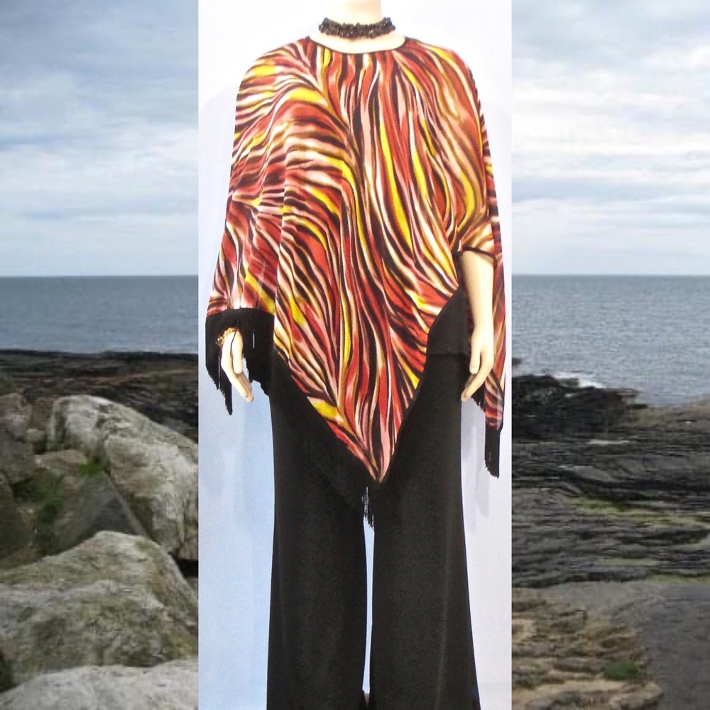 JFD Tiger River Fringe Poncho